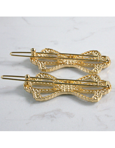 Spinka do włosów 2 SZT. ZŁOTA KOKARDA Z...