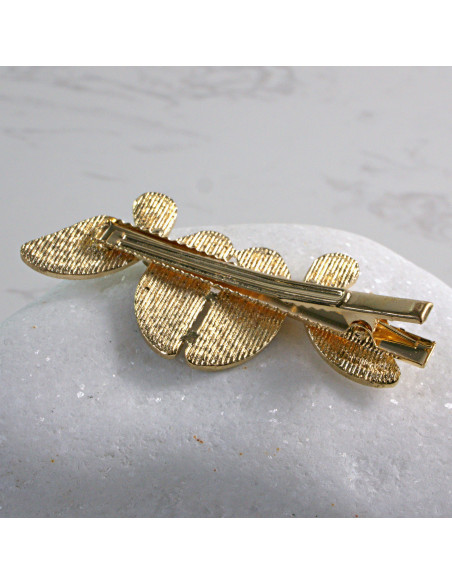 Spinka do włosów 2 ZŁOTE MOTYLE Z KRYSZTAŁKAMI Lolita Accessories