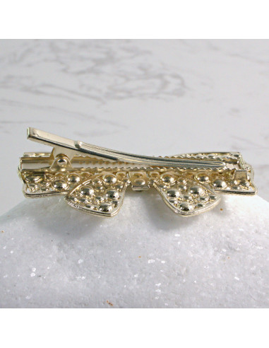 Spinka do włosów ZŁOTA KOKARDA Z KRYSZTAŁKAMI...