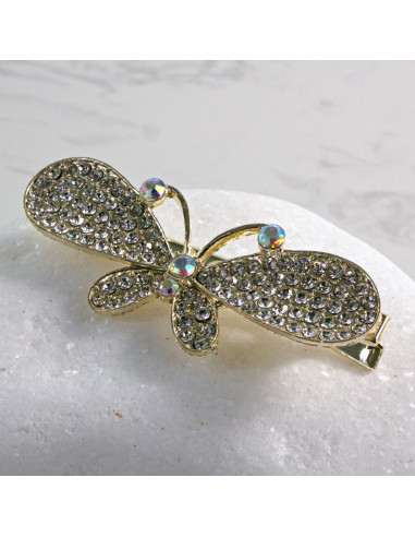 Spinka do włosów ZŁOTY MOTYL Z KRYSZTAŁKAMI...