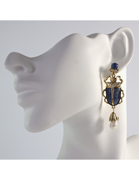 Kolczyki sztyft srebro "925" NA IMPREZE, BAL, Lolita Accessories Żuki