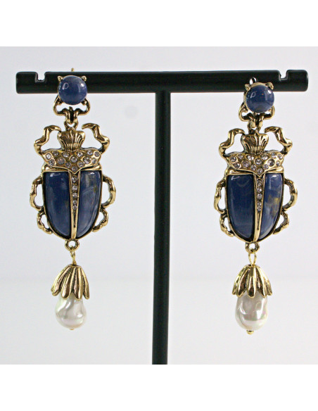 Kolczyki sztyft srebro "925" NA IMPREZE, BAL, Lolita Accessories Żuki