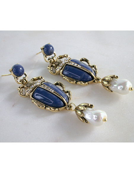 Kolczyki sztyft srebro "925" NA IMPREZE, BAL, Lolita Accessories Żuki