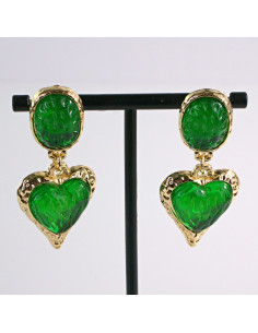 Kolczyki eleganckie zielone Serce Lolita Accessories 2