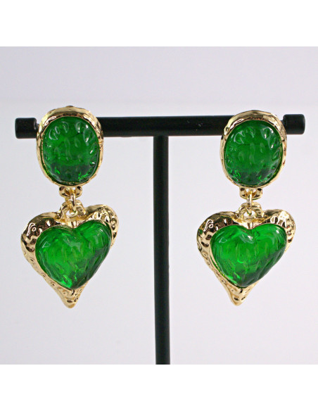Kolczyki eleganckie zielone Serce Lolita Accessories