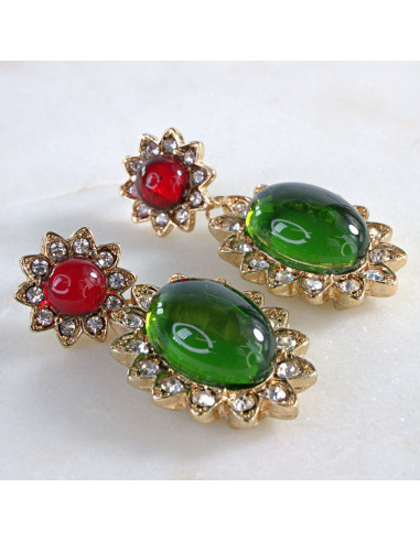 Kolczyki eleganckie zielony Lolita Accessories