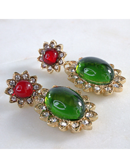 Kolczyki eleganckie zielony Lolita Accessories