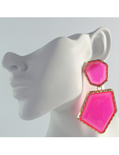 Kolczyki długie różowe fluo Lolita Accessories