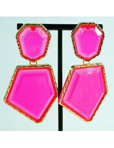 Kolczyki długie różowe fluo Lolita Accessories 2
