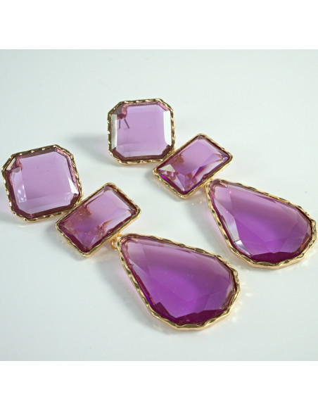 Kolczyki długie fioletowe Lolita Accessories
