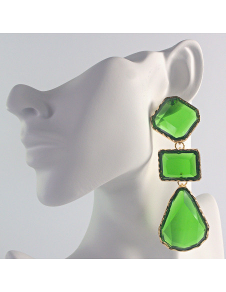 Kolczyki długie kolor fluo zielony Lolita Accessories