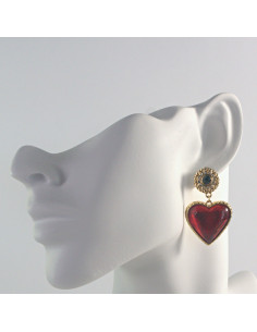 Kolczyki Czerwone Serce Dolce Bal impreza Lolita Accessories