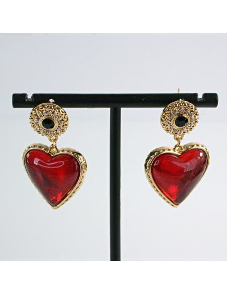 Kolczyki Czerwone Serce Dolce Bal impreza Lolita Accessories