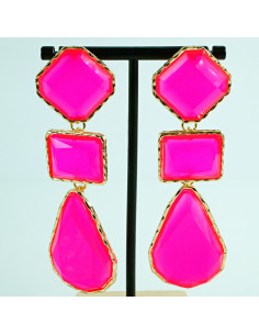 Kolczyki długie różowe fluo Lolita Accessories 2