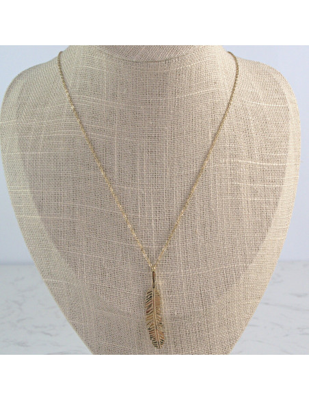 Naszyjnik Celebrytka ze stali chirurgicznej Lolita Accessories Złote Piórko