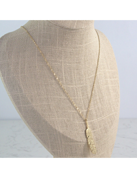 Naszyjnik Celebrytka ze stali chirurgicznej Lolita Accessories Złote Piórko