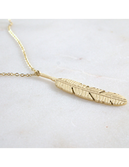 Naszyjnik Celebrytka ze stali chirurgicznej Lolita Accessories Złote Piórko