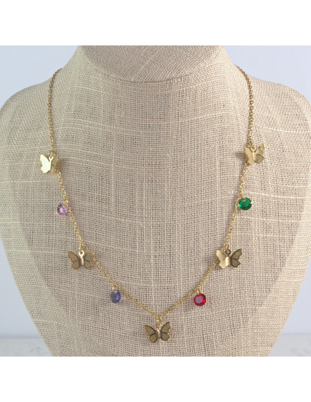 Naszyjnik Celebrytka stal chirurgiczna Lolita Accessories złoty Boho MOTYLE