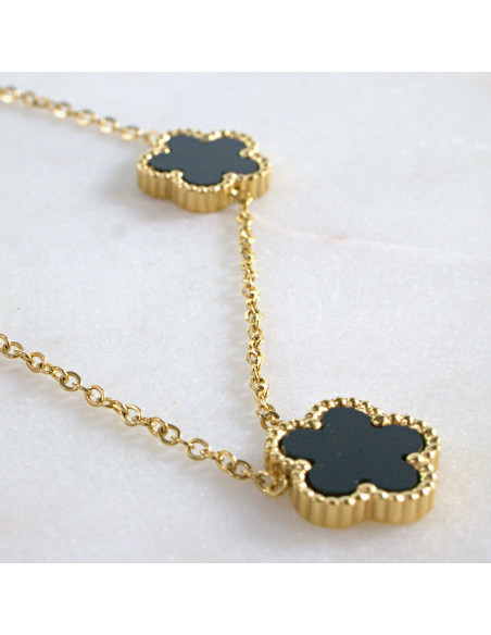 Naszyjnik zawieszką ze stali chirurgicznej Lolita Accessories złoto-czarny