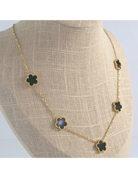 Naszyjnik zawieszką ze stali chirurgicznej Lolita Accessories złoto-czarny