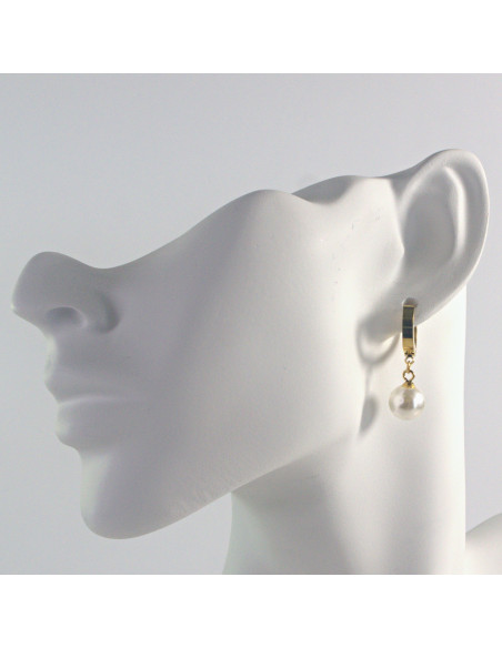 Kolczyki ze stali chirurgicznej ZŁOTE z PEREŁKAMI  Lolita Akcesoria