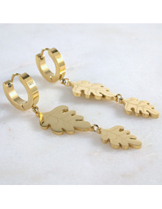 Kolczyki ze stali chirurgicznej ZŁOTE  LISTKI Lolita...