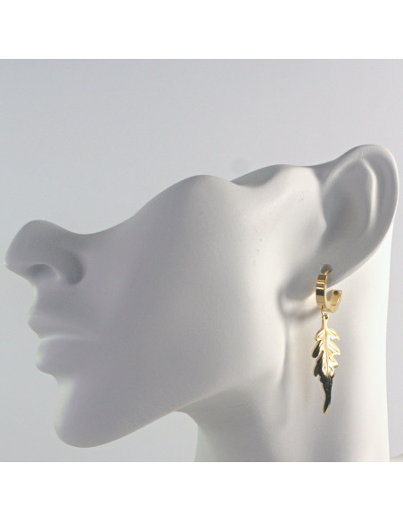 Kolczyki ze stali chirurgicznej ZŁOTE  LISTKI Lolita Akcesoria