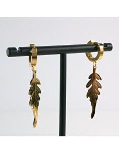 Kolczyki ze stali chirurgicznej ZŁOTE  LISTKI Lolita... 2