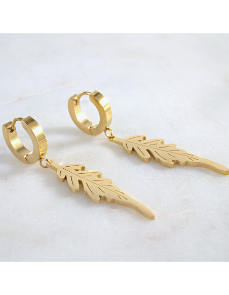 Kolczyki ze stali chirurgicznej ZŁOTE  LISTKI Lolita Akcesoria