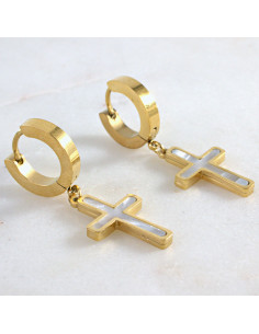 Kolczyki ze stali chirurgicznej ZŁOTE  KRZYŻE  Lolita...