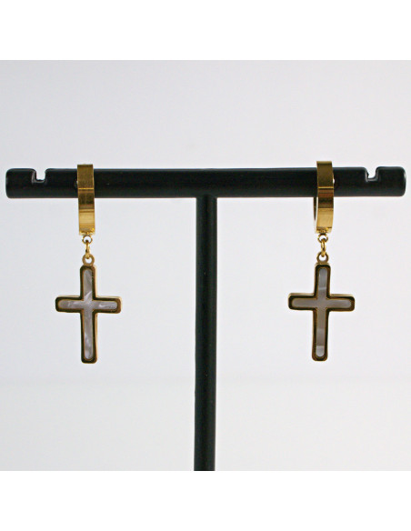 Kolczyki ze stali chirurgicznej ZŁOTE  KRZYŻE  Lolita Akcesoria