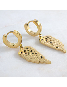 Kolczyki ze stali chirurgicznej ZŁOTE  SKRZYDŁA  Lolita...