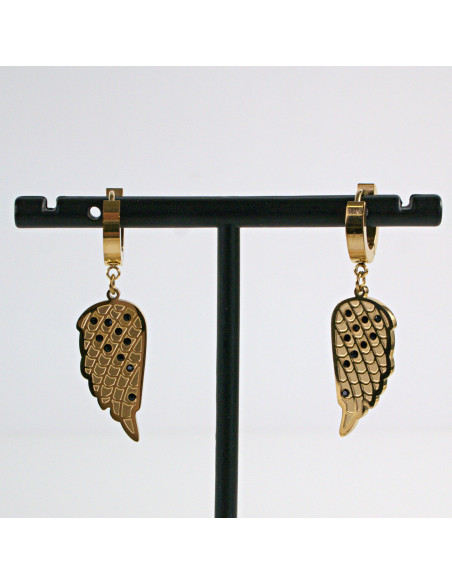 Kolczyki ze stali chirurgicznej ZŁOTE  SKRZYDŁA  Lolita Akcesoria