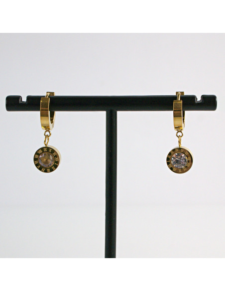 Kolczyki ze stali chirurgicznej ZŁOTE  z CYRKONIAMI Lolita Akcesoria