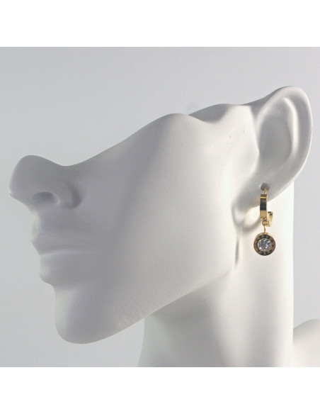 Kolczyki ze stali chirurgicznej ZŁOTE  z CYRKONIAMI Lolita Akcesoria