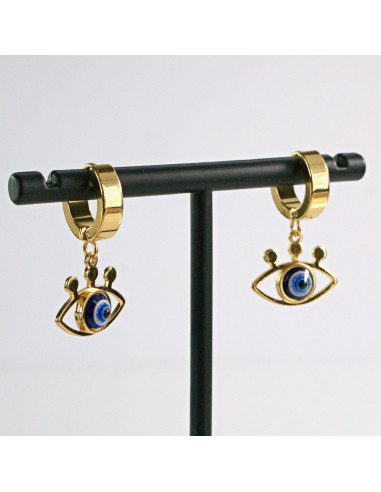 Kolczyki ze stali chirurgicznej ZŁOTE  OKO...