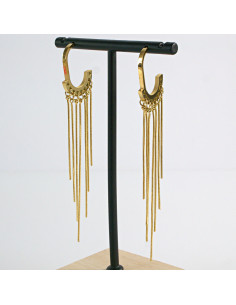 Kolczyki ze stali chirurgicznej ZŁOTE WISZĄCE ŁAŃCUSZKI...