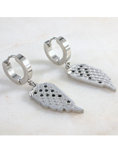 Kolczyki ze stali chirurgicznej SREBRNE SKRZYDŁA   Lolita...