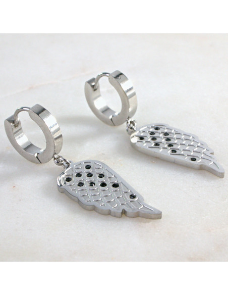 Kolczyki ze stali chirurgicznej SREBRNE SKRZYDŁA   Lolita Akcesoria