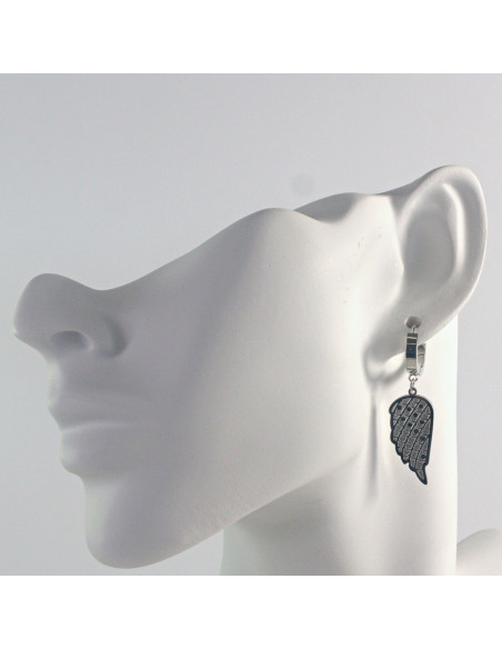 Kolczyki ze stali chirurgicznej SREBRNE SKRZYDŁA   Lolita Akcesoria