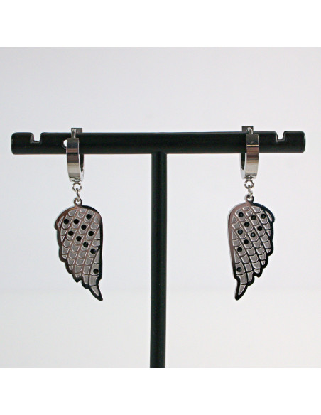 Kolczyki ze stali chirurgicznej SREBRNE SKRZYDŁA   Lolita Akcesoria