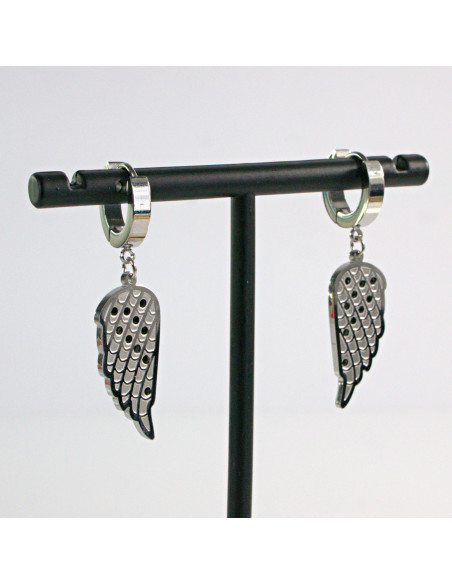 Kolczyki ze stali chirurgicznej SREBRNE SKRZYDŁA   Lolita Akcesoria