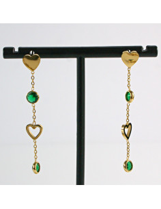 Kolczyki ze stali chirurgicznej  ZŁOTE SERDUSZKA  Lolita...