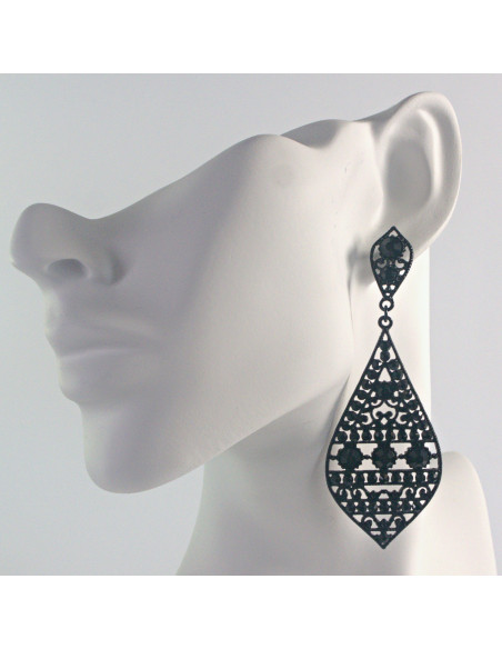 Kolczyki CZARNE WIECZOROWE MAXI XL Lolita Akcesoria