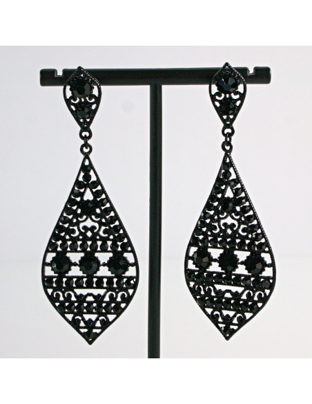 Kolczyki CZARNE WIECZOROWE MAXI XL Lolita Akcesoria