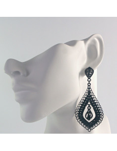 Kolczyki CZARNE WIECZOROWE ŁEZKI MAXI XL Lolita Akcesoria