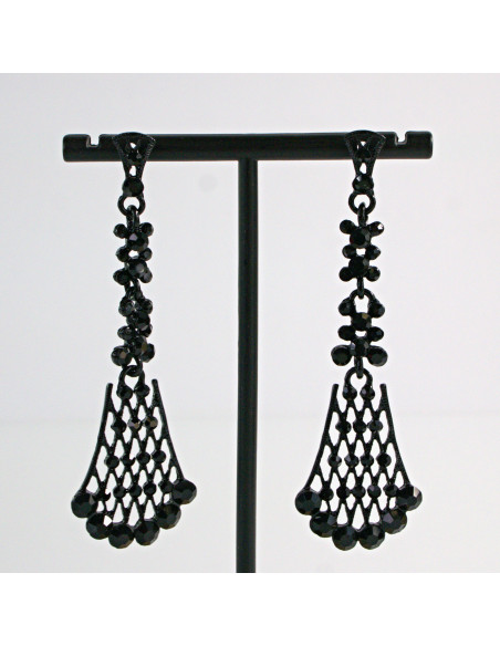 Kolczyki CZARNE WIECZOROWE  MAXI XL Lolita Akcesoria