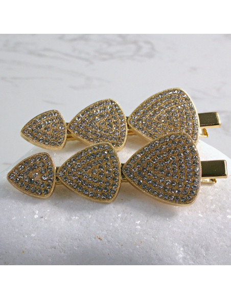 Spinka do włosów 3 TRÓJKĄTY Z KRYSZTAŁKAMI 2 szt. Lolita Akcesoria