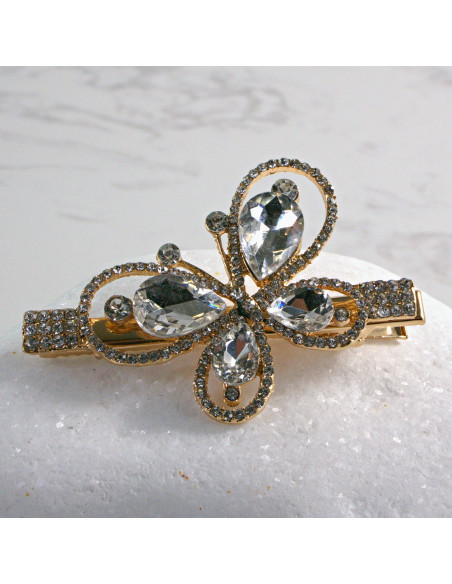 Spinka do włosów MOTYL Z KRYSZTAŁKAMI BEZBARWNY Lolita Akcesoria