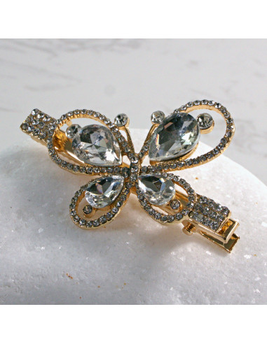 Spinka do włosów MOTYL Z KRYSZTAŁKAMI BEZBARWNY...